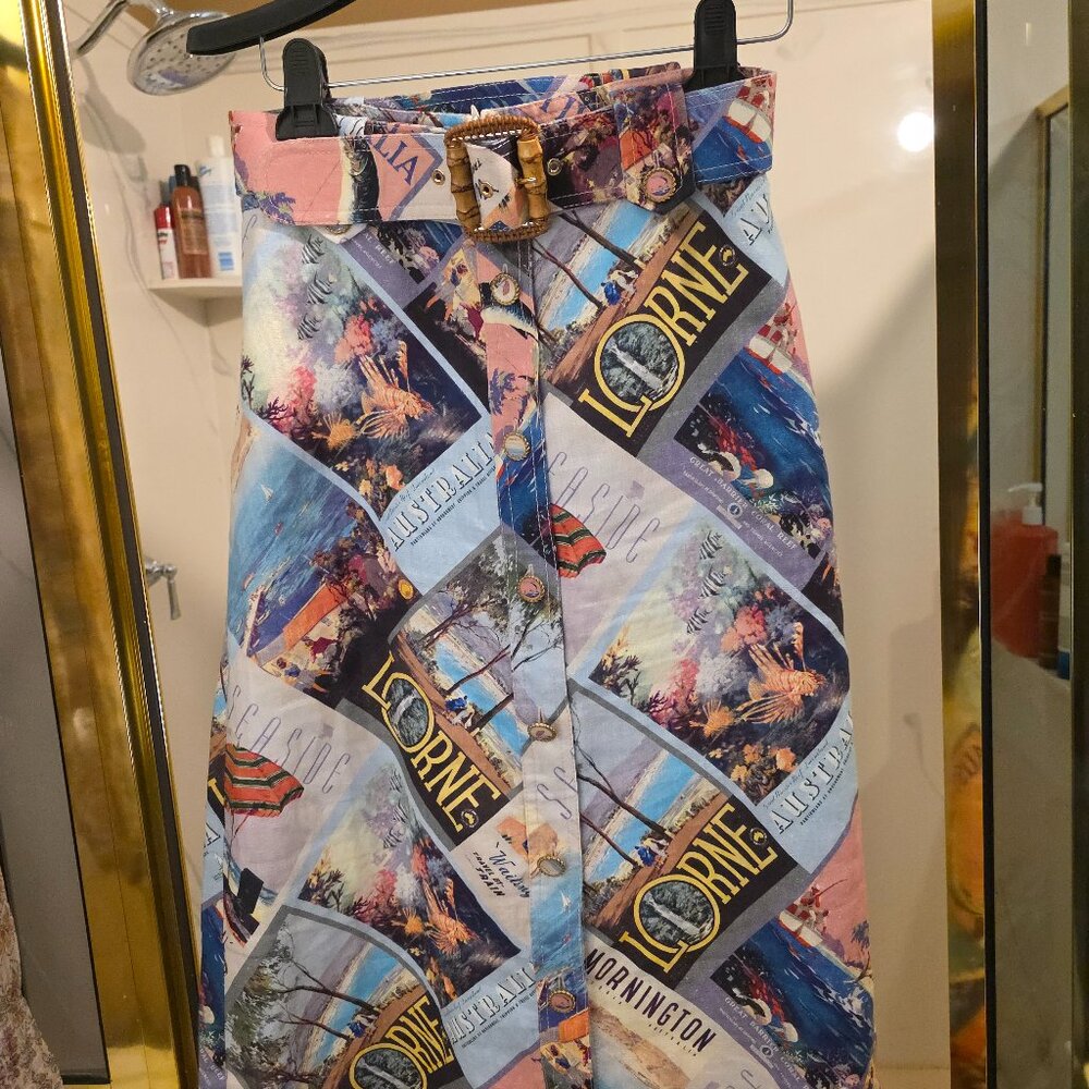 Gorgeous skirt by Australian designer Zimmermann, Australia themed, rare find!
